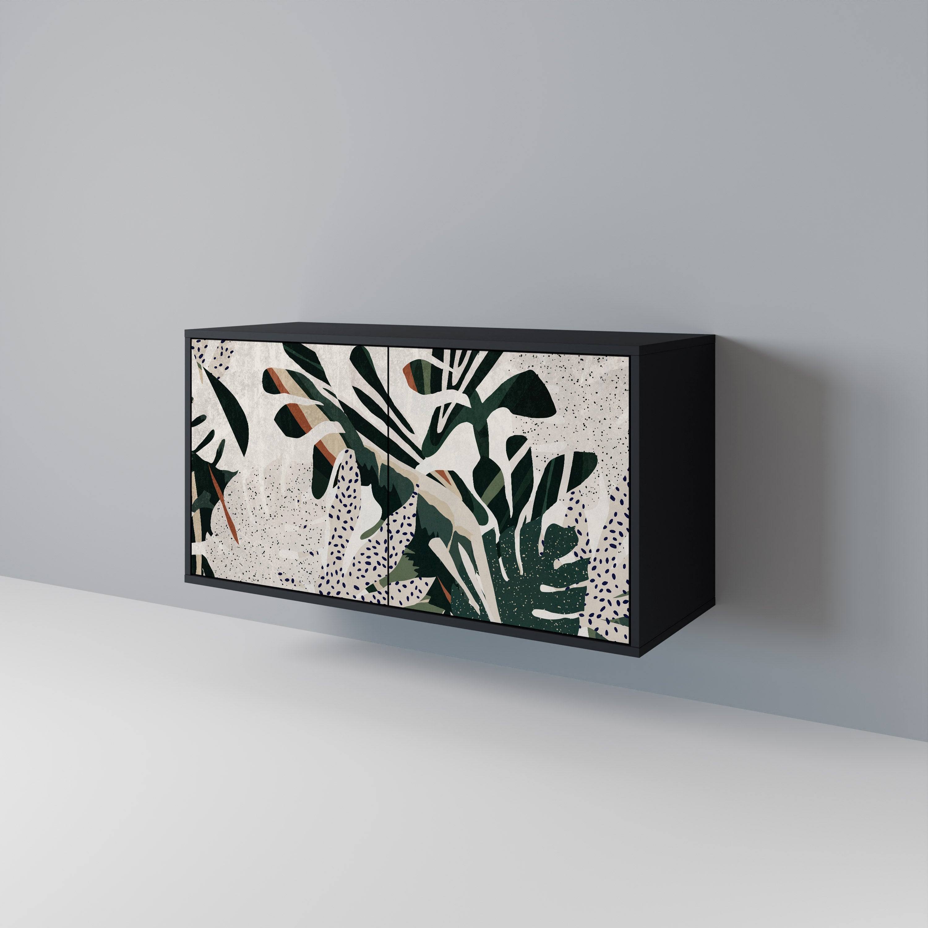 VERDURE FORMATION Aparador de 2 Portas em Acabamento Preto