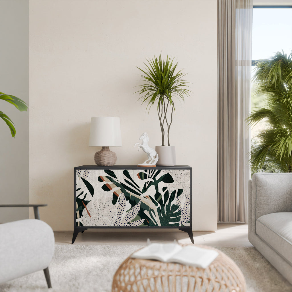 VERDURE FORMATION Aparador de 2 Portas em Acabamento Preto