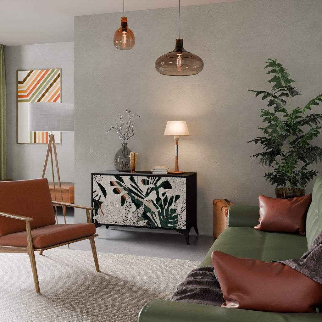 VERDURE FORMATION Aparador de 2 Portas em Acabamento Preto