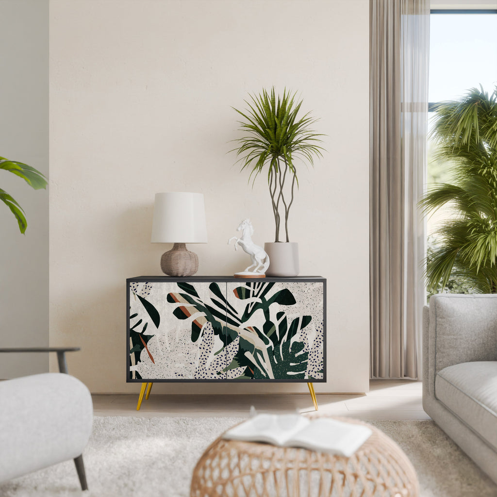 VERDURE FORMATION Aparador de 2 Portas em Acabamento Preto