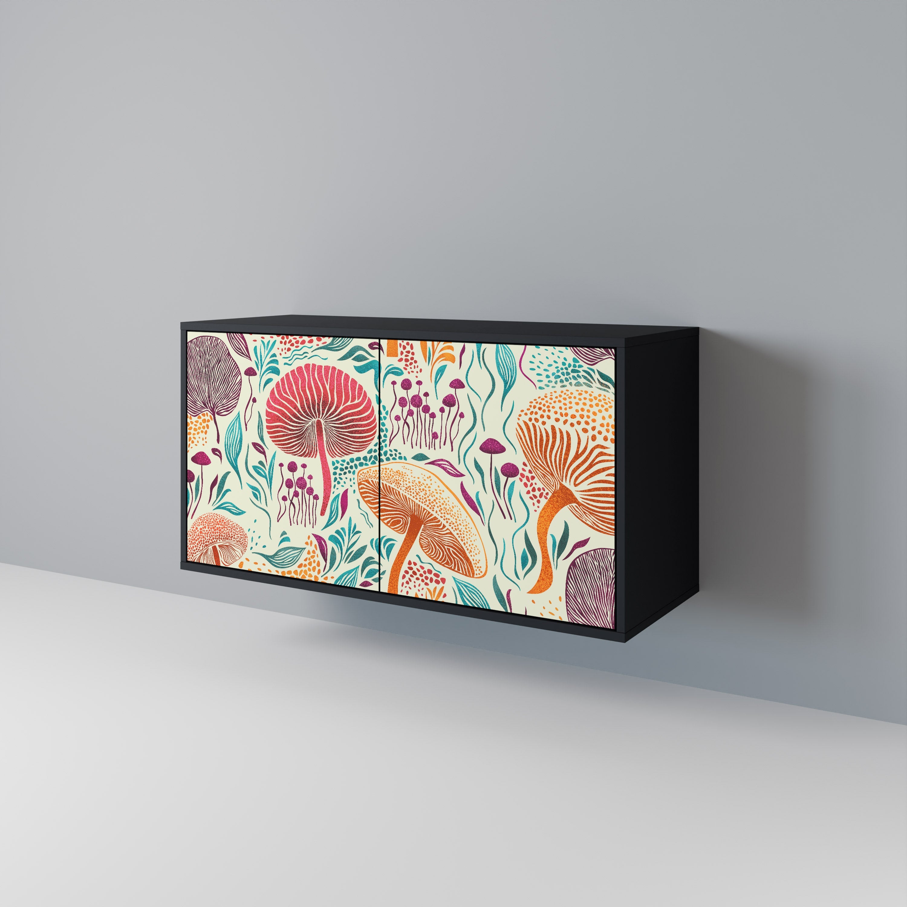 FUNGUS FANTASY Aparador de 2 Portas em Acabamento Preto