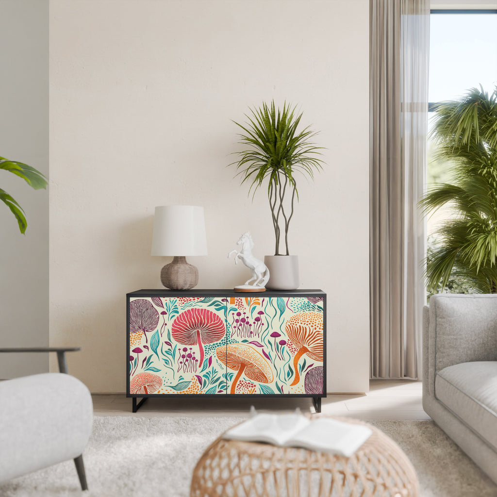 FUNGUS FANTASY Aparador de 2 Portas em Acabamento Preto