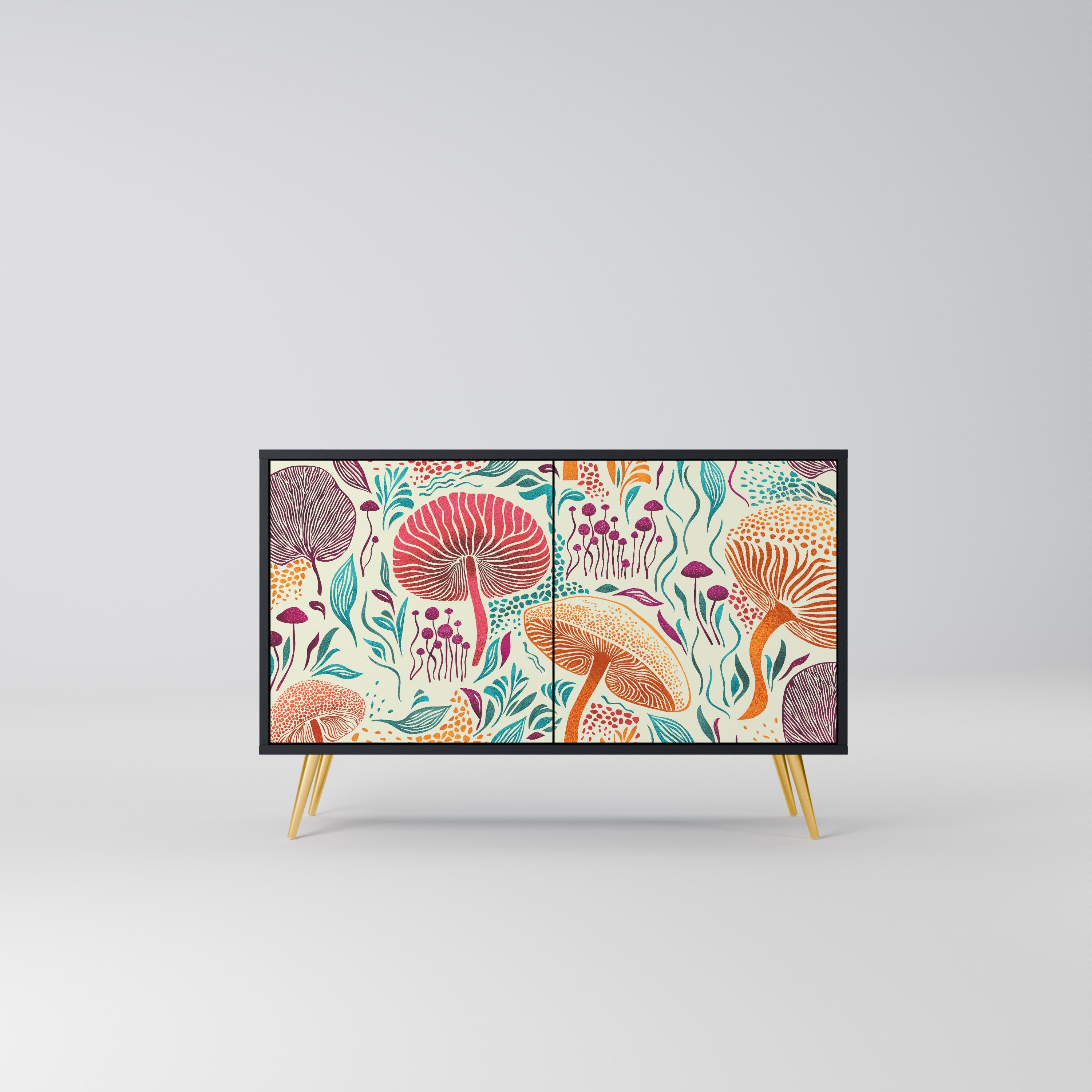 FUNGUS FANTASY Aparador de 2 Portas em Acabamento Preto