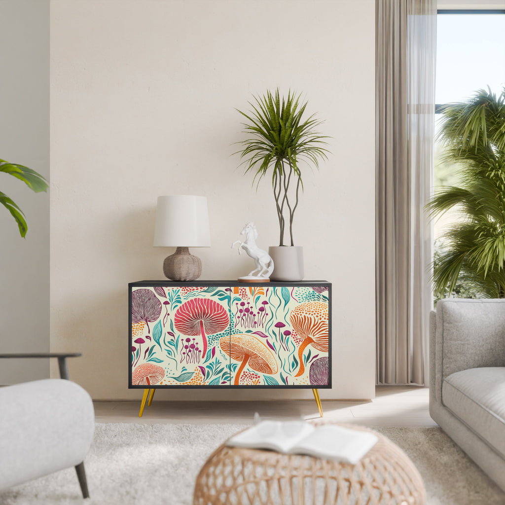 FUNGUS FANTASY Aparador de 2 Portas em Acabamento Preto