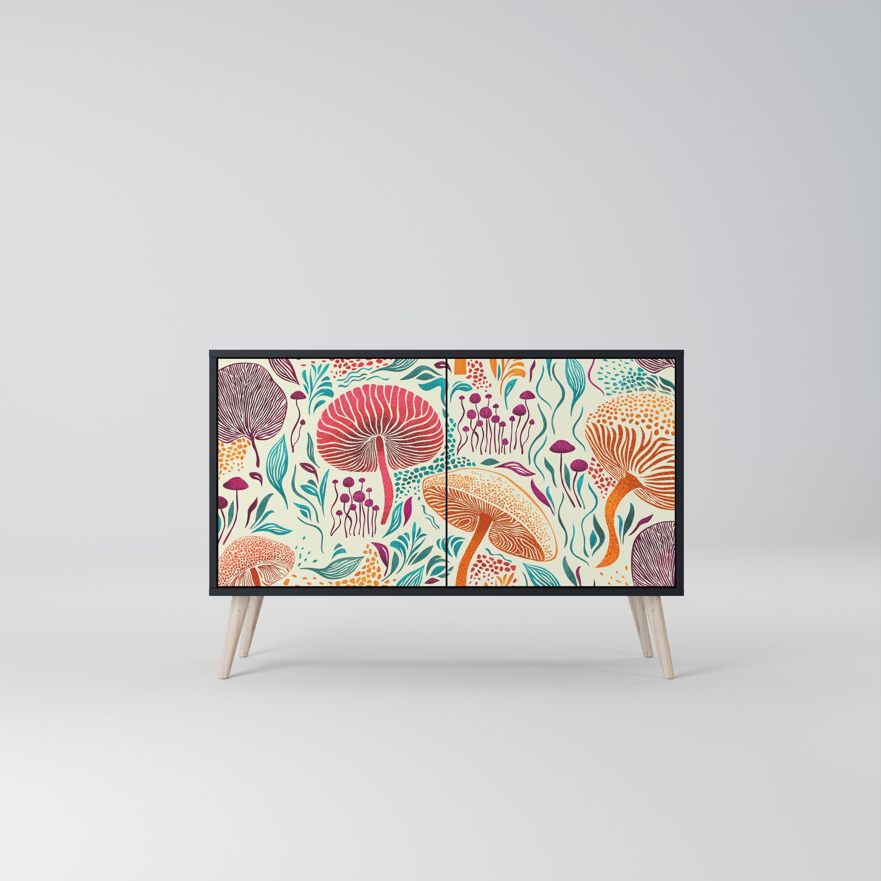 FUNGUS FANTASY Aparador de 2 Portas em Acabamento Preto