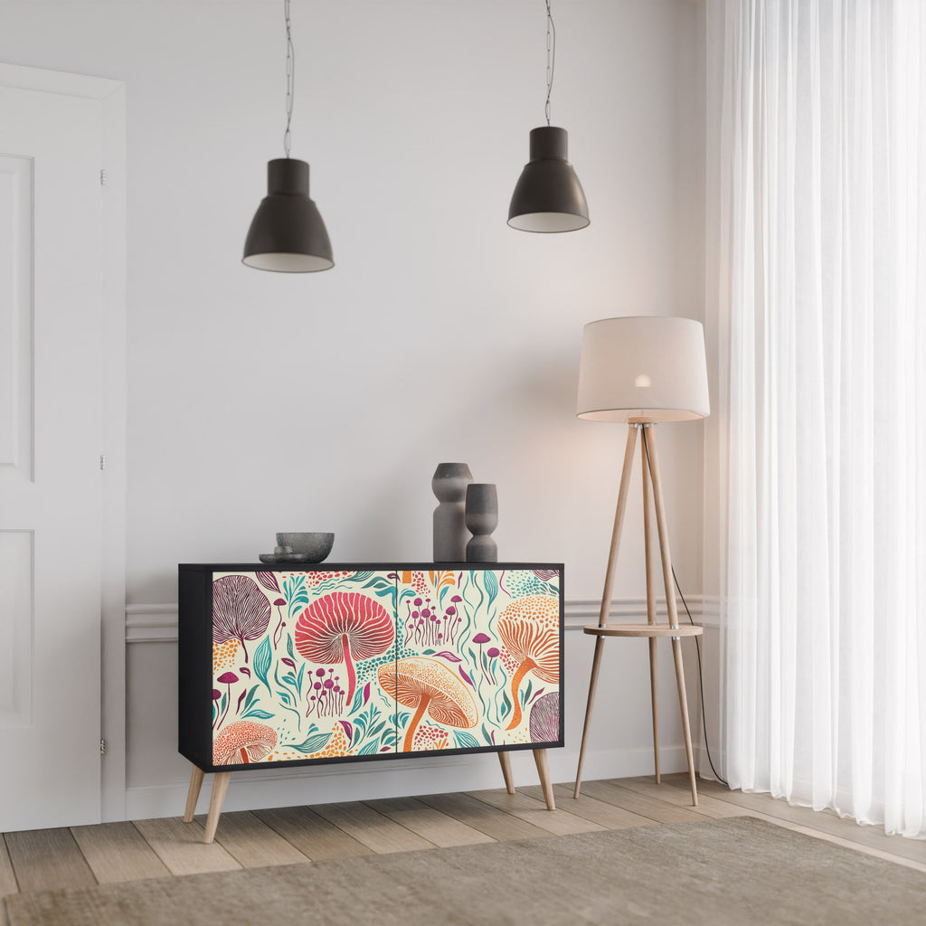 FUNGUS FANTASY Aparador de 2 Portas em Acabamento Preto