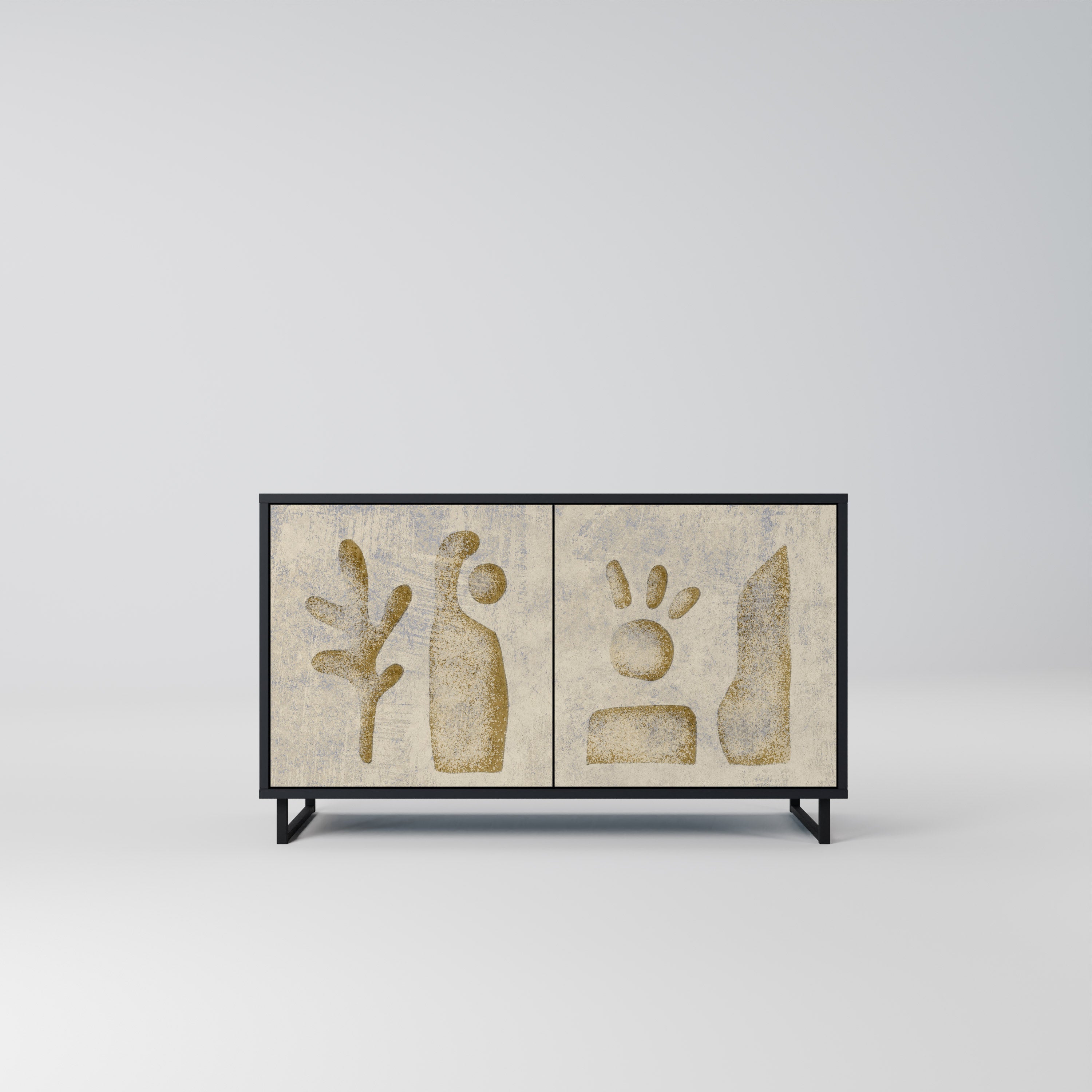 SAND SCULPTURES 2-Door Sideboard in Black Finish