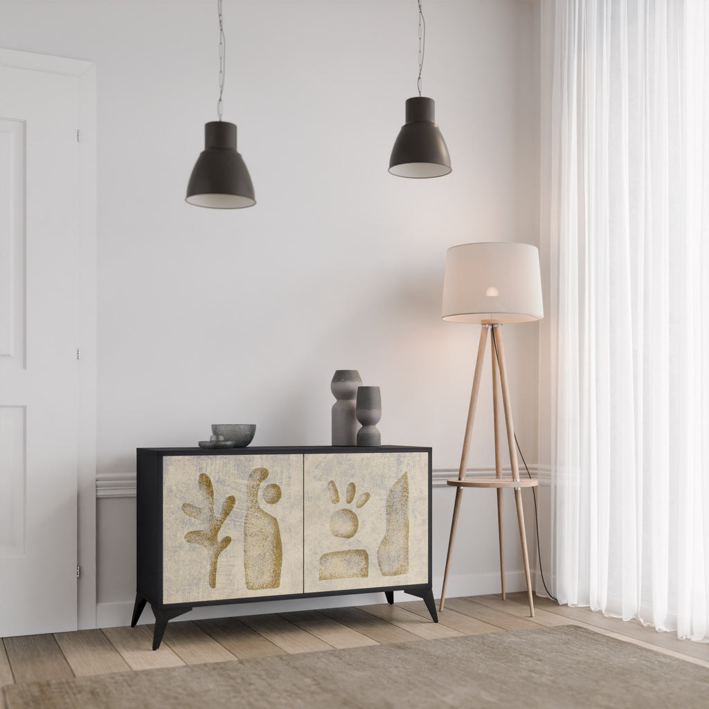 SAND SCULPTURES 2-Door Sideboard in Black Finish