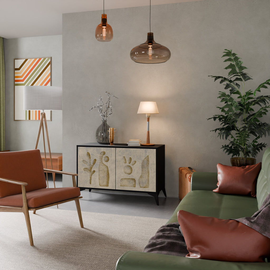 SAND SCULPTURES 2-Door Sideboard in Black Finish