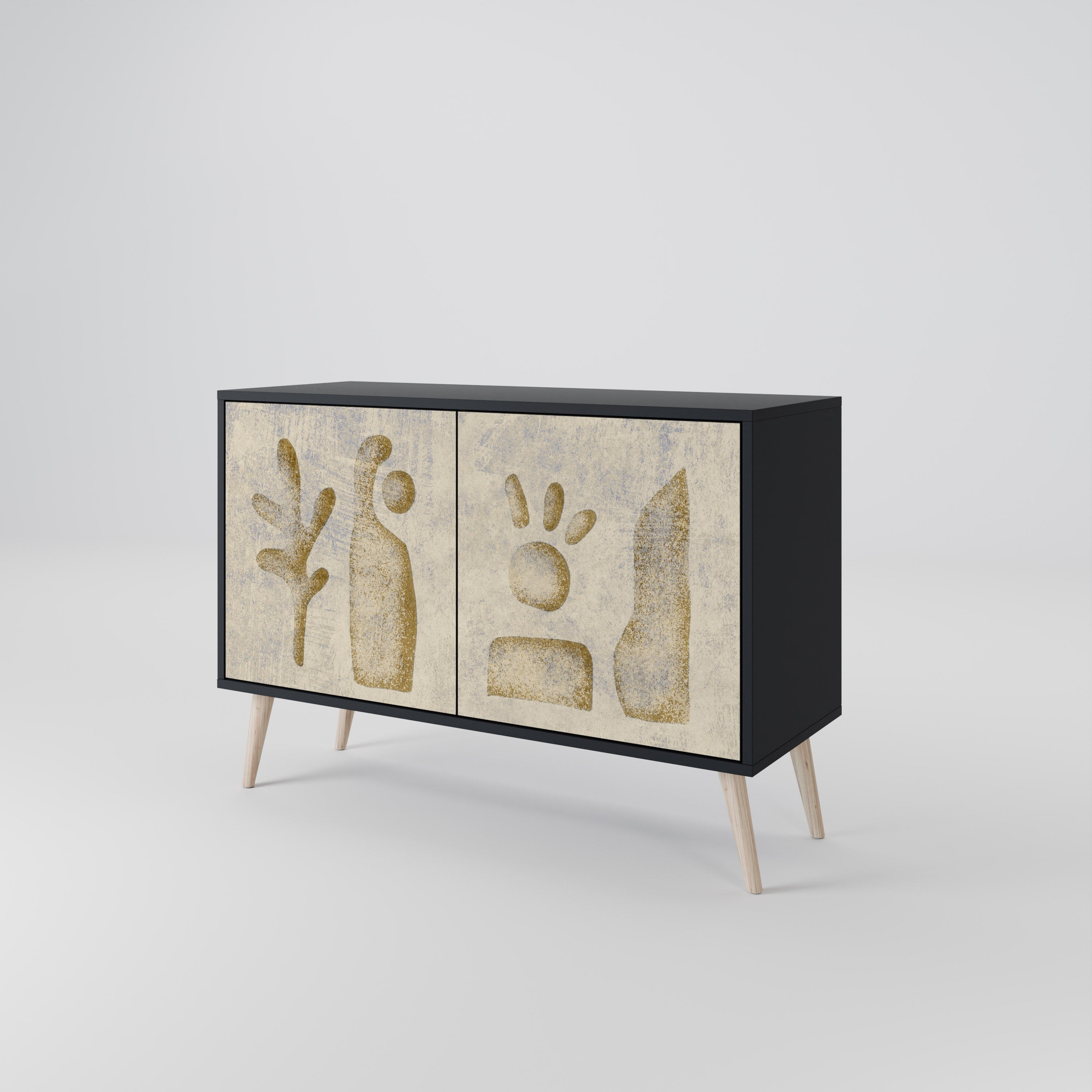 SAND SCULPTURES 2-Door Sideboard in Black Finish