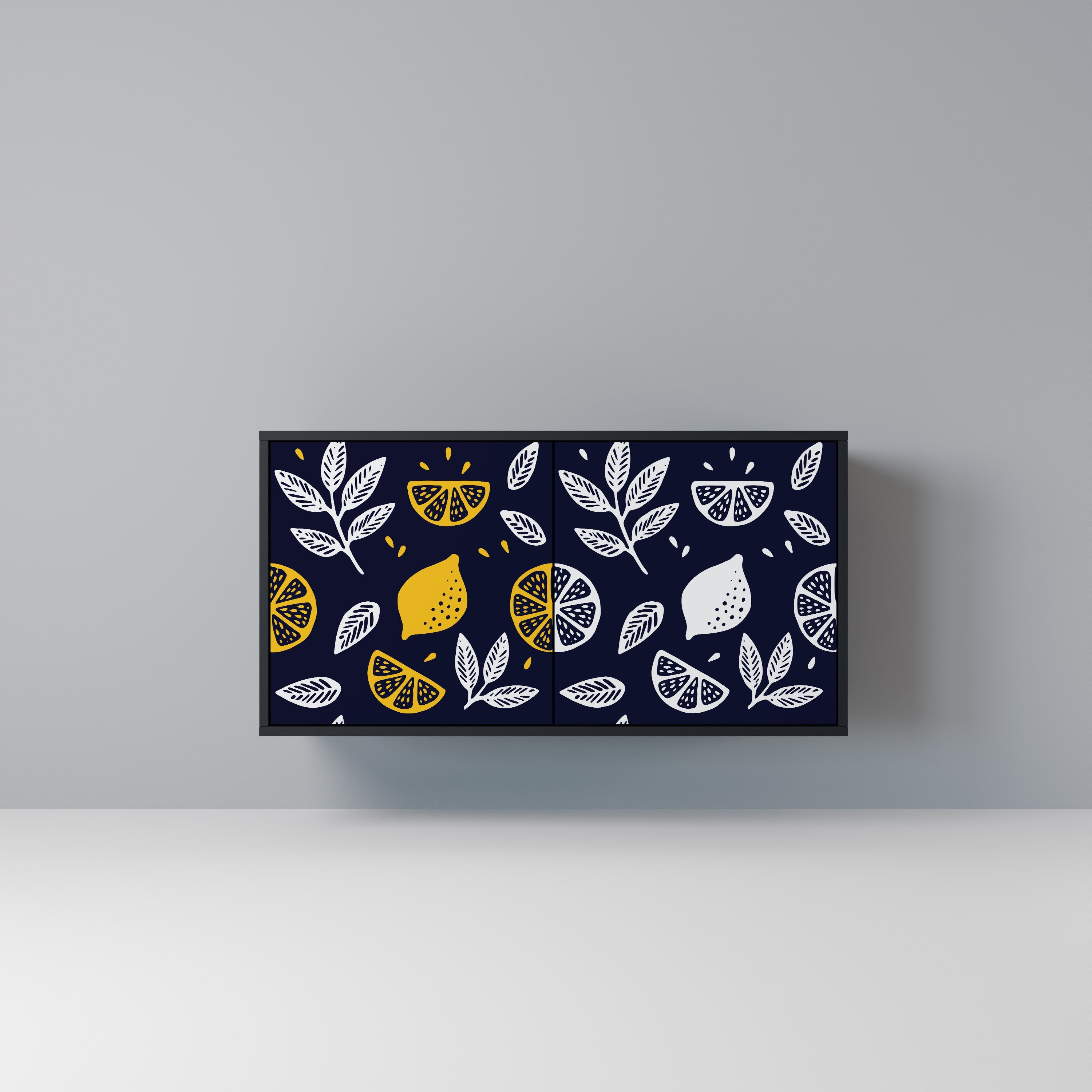 CITRUS BLACK AND WHITE Aparador de 2 Portas em Acabamento Preto