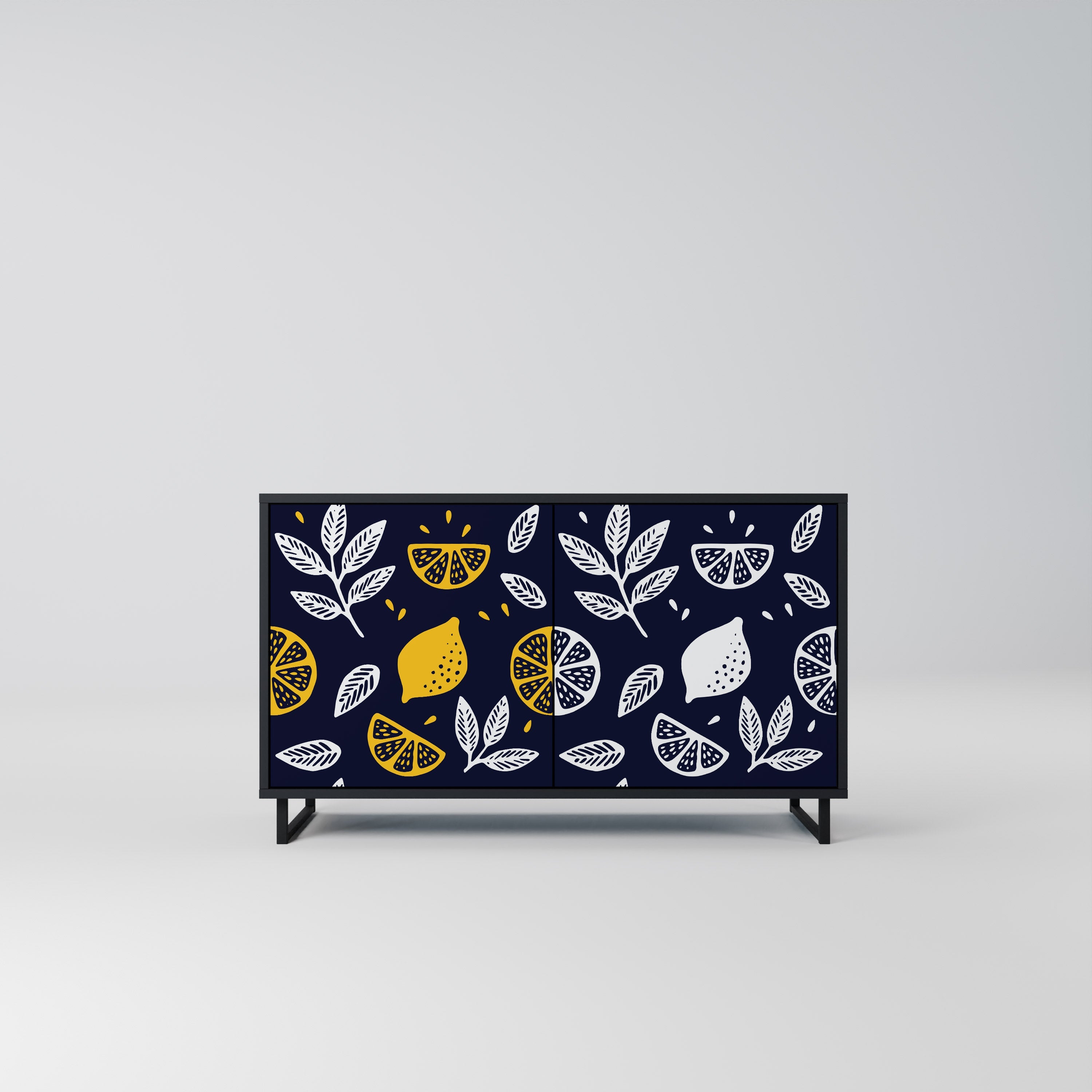 CITRUS BLACK AND WHITE Aparador de 2 Portas em Acabamento Preto