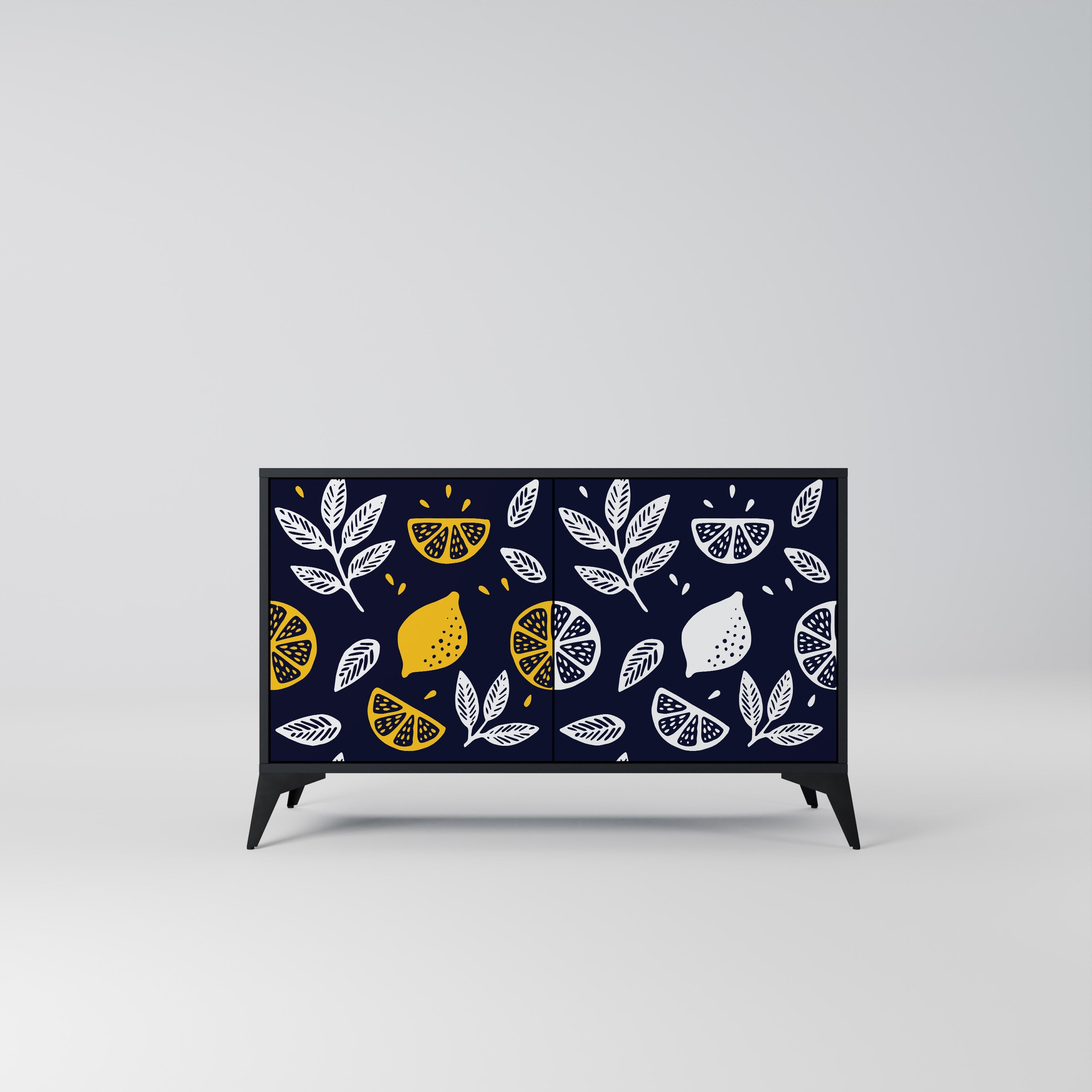 CITRUS BLACK AND WHITE Aparador de 2 Portas em Acabamento Preto