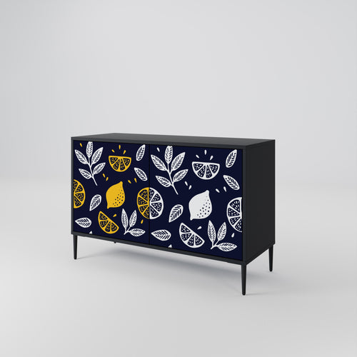 CITRUS BLACK AND WHITE 2-Door Sideboard in Black Finish