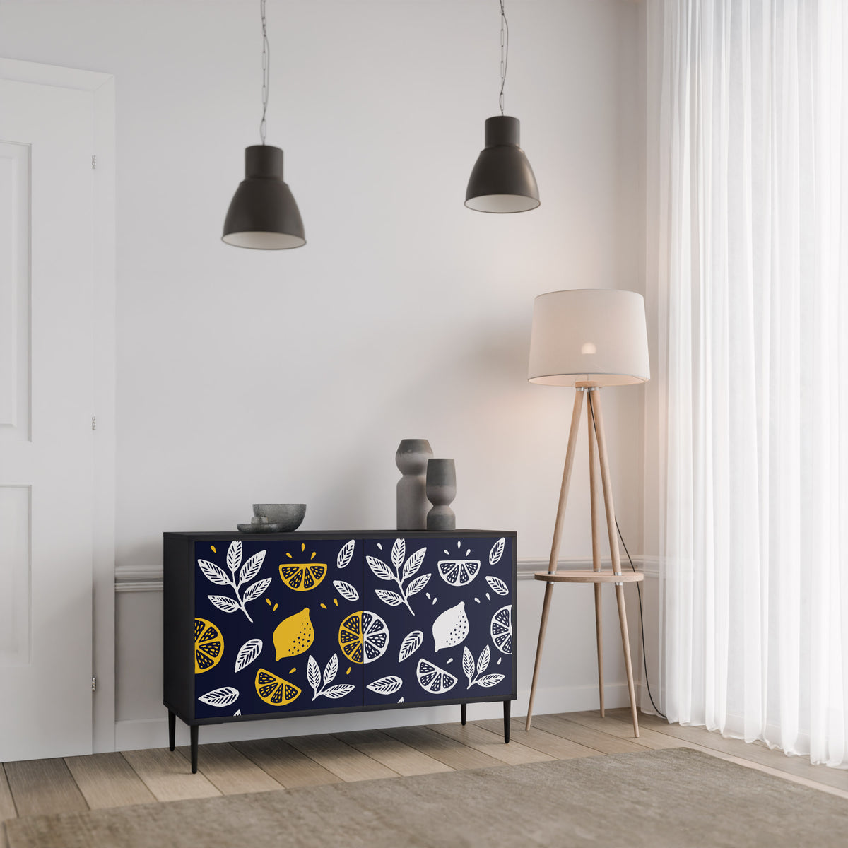 CITRUS BLACK AND WHITE Aparador de 2 Portas