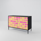 SKATEBOARD ARTISTRY Aparador de 2 Portas em Acabamento Preto