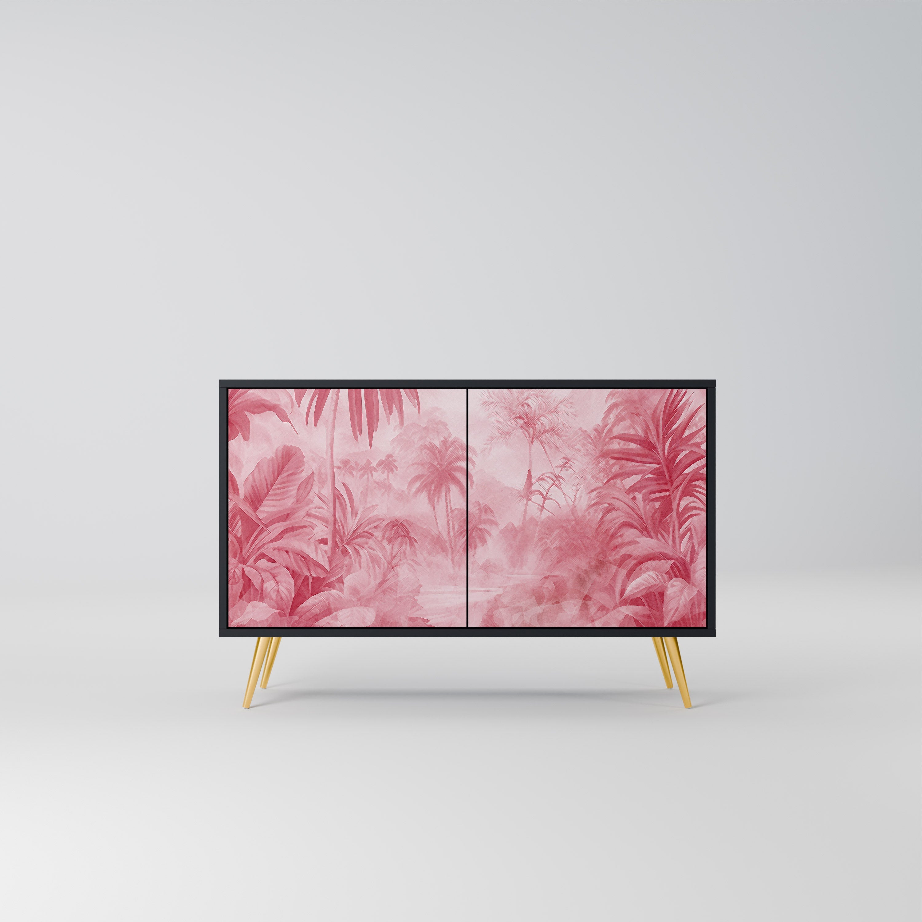 SWEET TROPICS Aparador de 2 Portas em Acabamento Preto