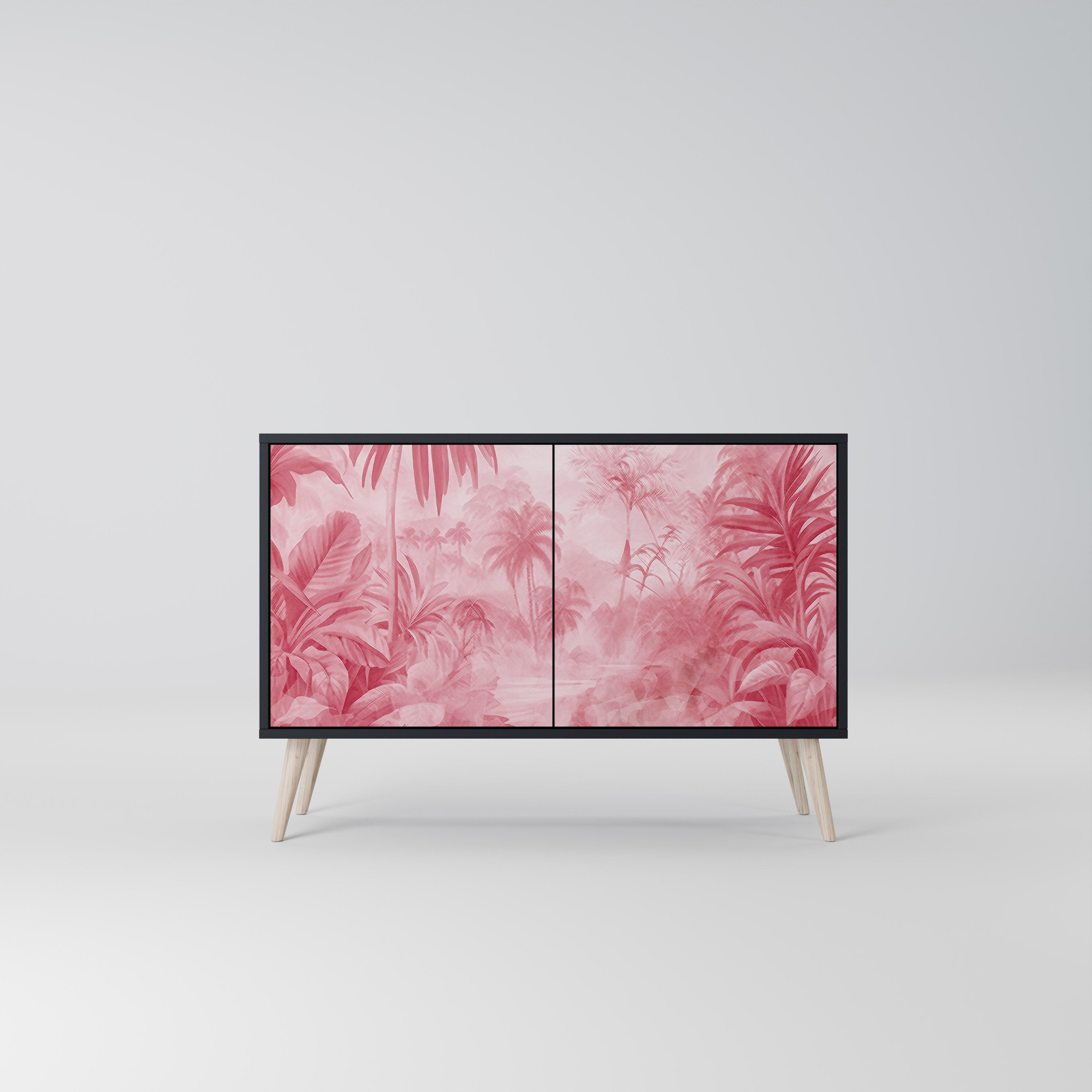 SWEET TROPICS Aparador de 2 Portas em Acabamento Preto