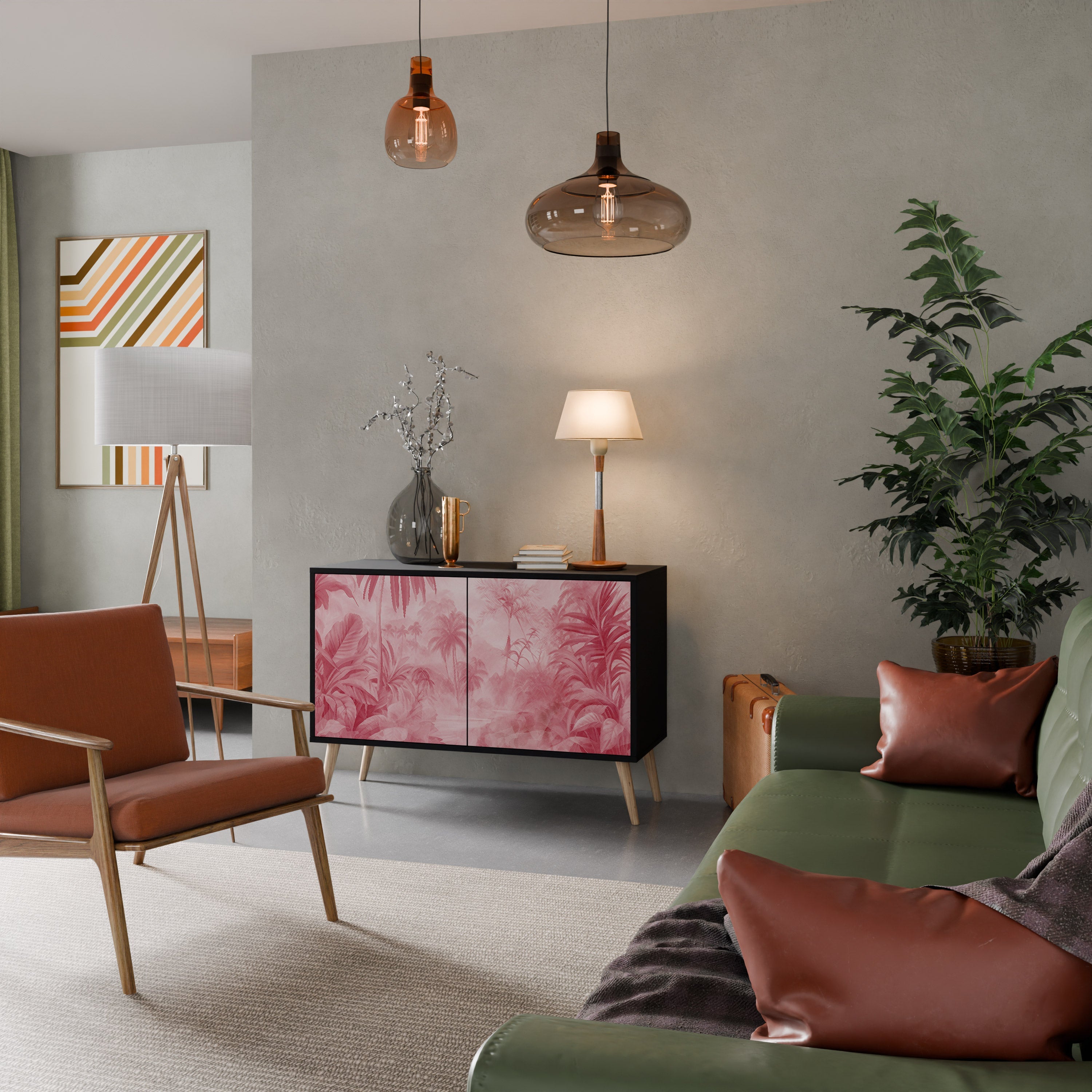 SWEET TROPICS 2-Door Sideboard in Black Finish