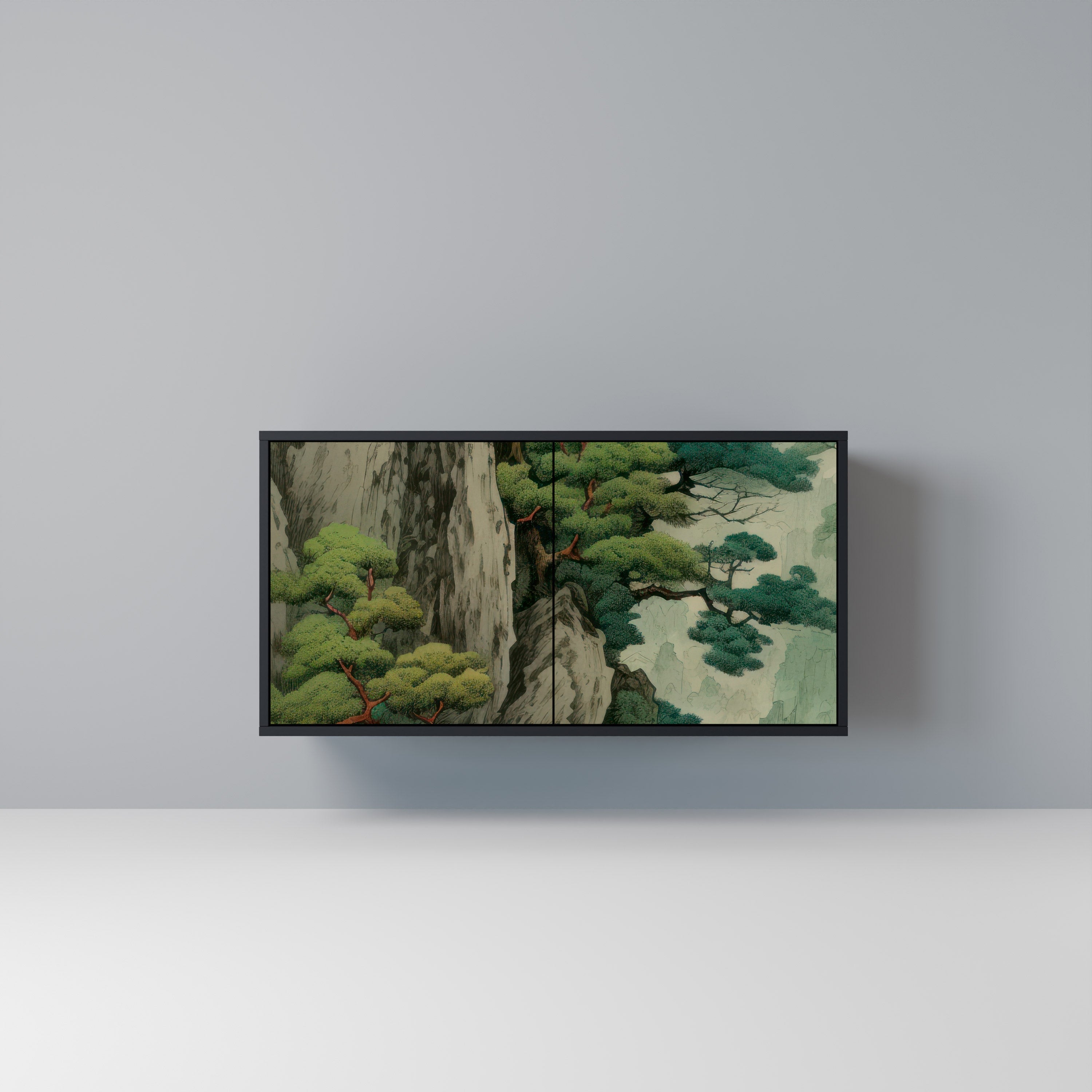 VERDURE ABYSS Aparador de 2 Portas em Acabamento Preto