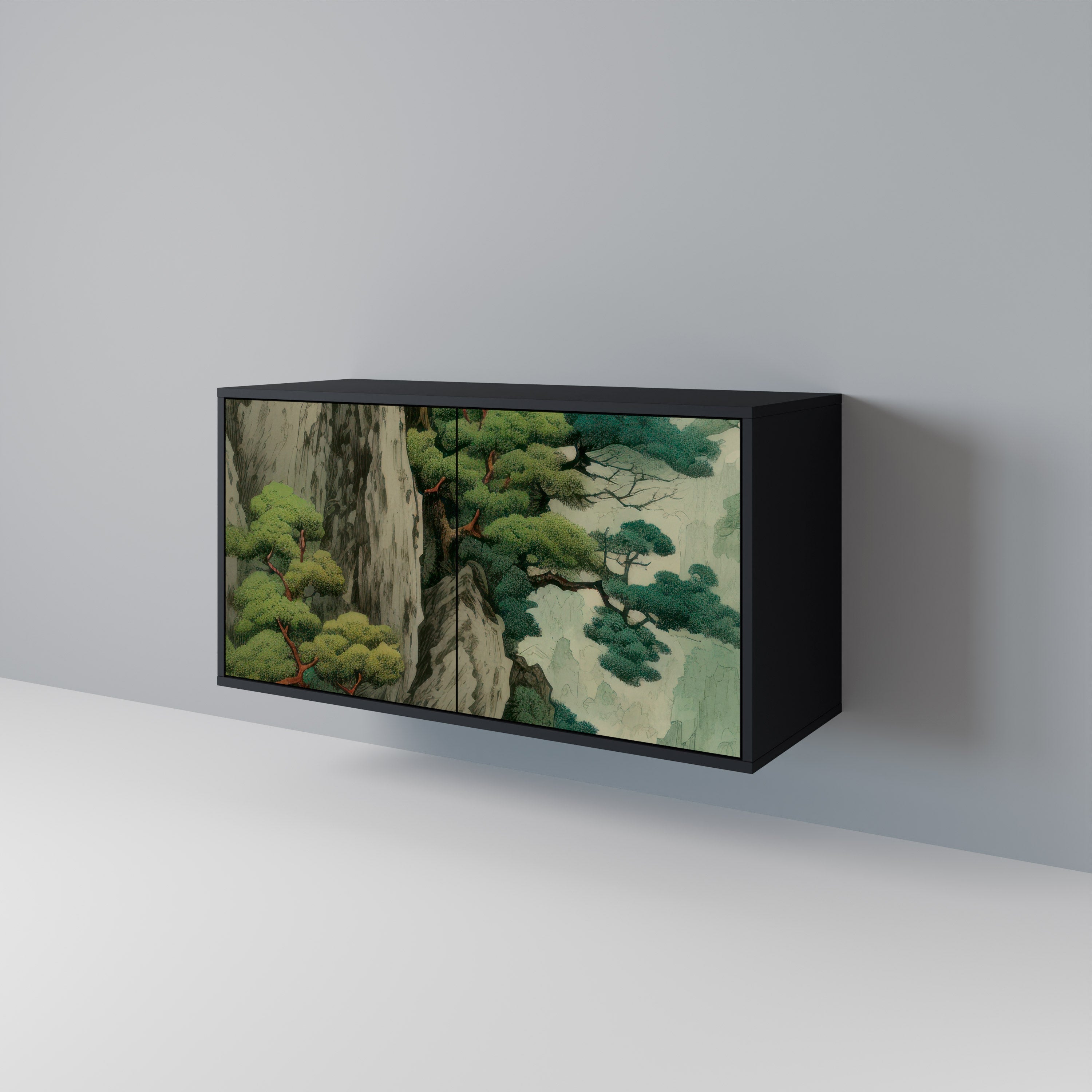 VERDURE ABYSS Aparador de 2 Portas em Acabamento Preto