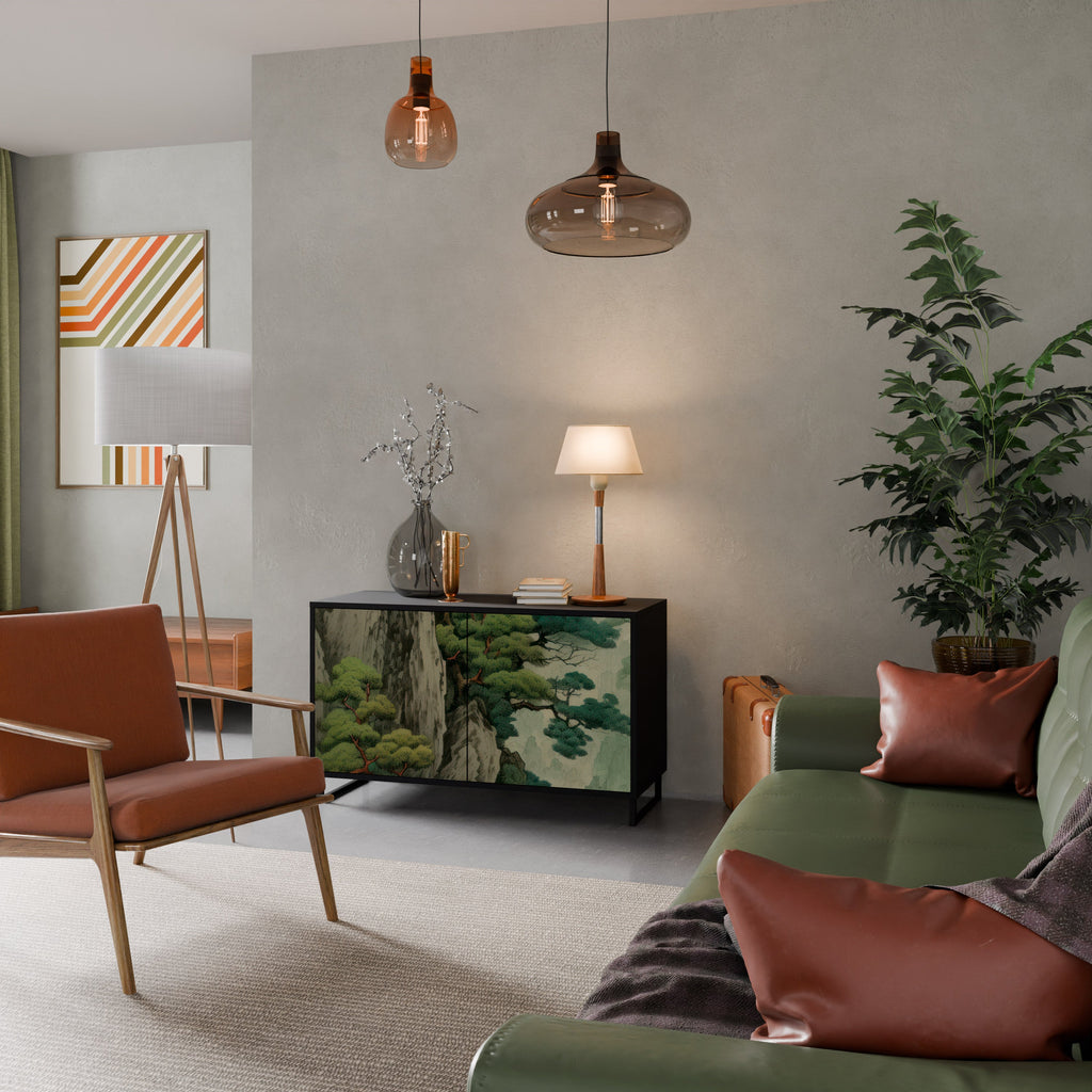 VERDURE ABYSS Aparador de 2 Portas em Acabamento Preto