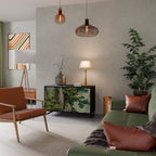 VERDURE ABYSS Aparador de 2 Portas em Acabamento Preto