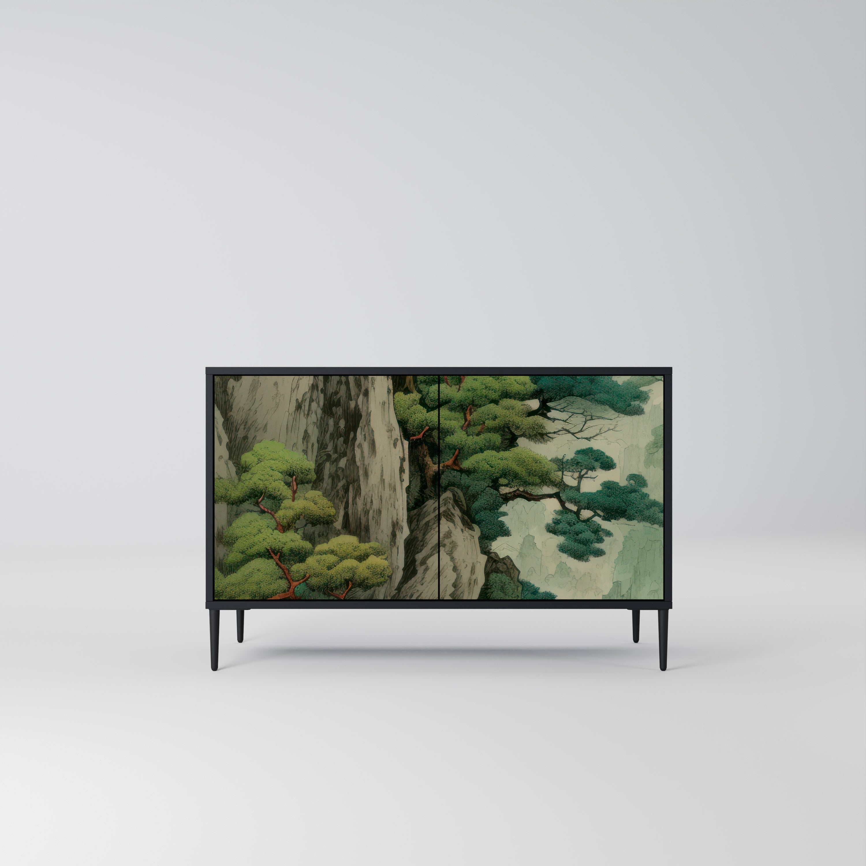 VERDURE ABYSS Aparador de 2 Portas em Acabamento Preto