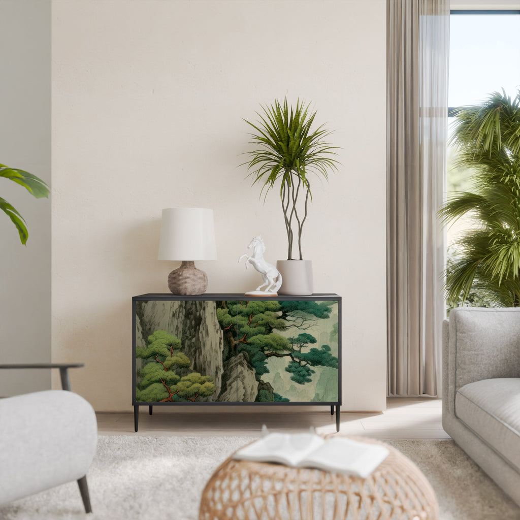 VERDURE ABYSS Aparador de 2 Portas em Acabamento Preto