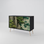 VERDURE ABYSS Aparador de 2 Portas em Acabamento Preto