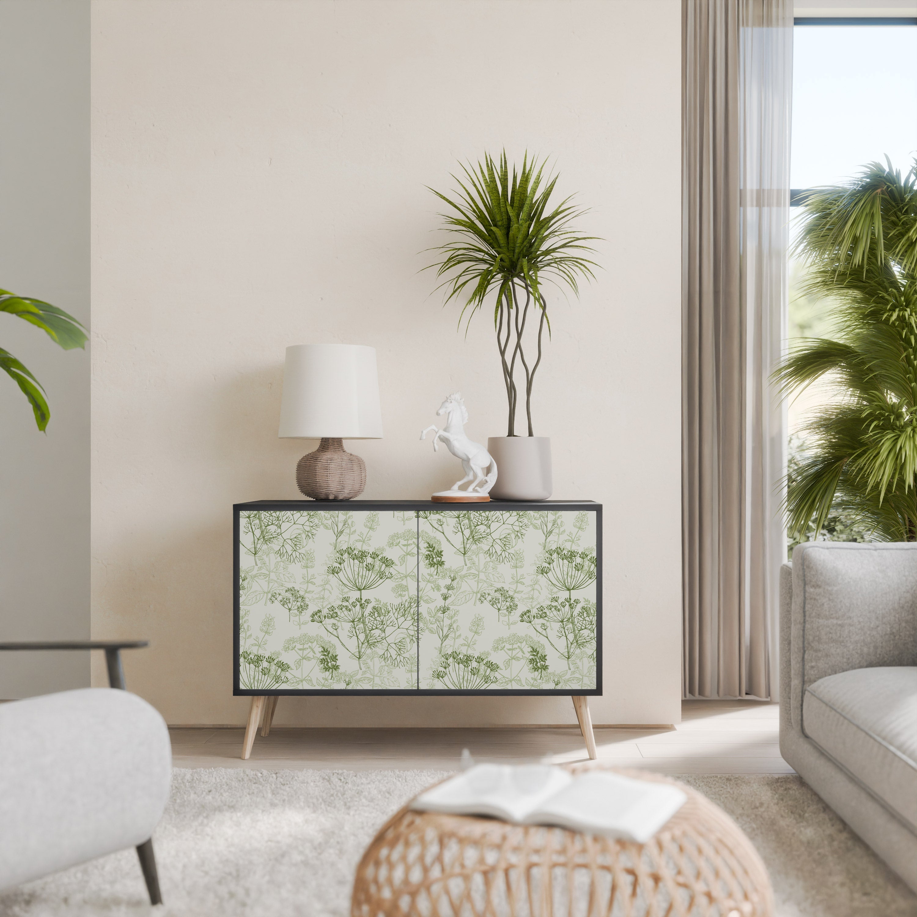 FENNEL BALDACHIN Aparador de 2 Portas em Acabamento Preto