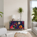 FESTIVE PLEASURES Aparador de 2 Portas em Acabamento Preto