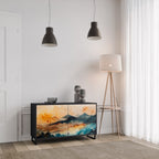 OMINOUS MOUNTAINS Aparador de 2 Portas em Acabamento Preto