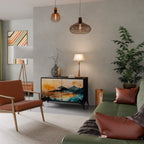 OMINOUS MOUNTAINS Aparador de 2 Portas em Acabamento Preto