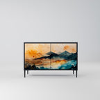 OMINOUS MOUNTAINS Aparador de 2 Portas em Acabamento Preto