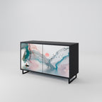 VELVET CROSSING Aparador de 2 Portas em Acabamento Preto