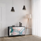 VELVET CROSSING Aparador de 2 Portas em Acabamento Preto