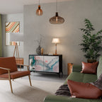 VELVET CROSSING Aparador de 2 Portas em Acabamento Preto