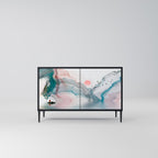 VELVET CROSSING Aparador de 2 Portas em Acabamento Preto