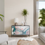 VELVET CROSSING Aparador de 2 Portas em Acabamento Preto