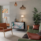 VELVET CROSSING Aparador de 2 Portas em Acabamento Preto