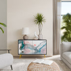 VELVET CROSSING Aparador de 2 Portas em Acabamento Preto