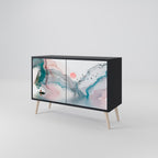 VELVET CROSSING Aparador de 2 Portas em Acabamento Preto