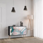 VELVET CROSSING Aparador de 2 Portas em Acabamento Preto