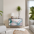 VELVET CROSSING Aparador de 2 Portas em Acabamento Preto