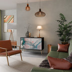 VELVET CROSSING Aparador de 2 Portas em Acabamento Preto