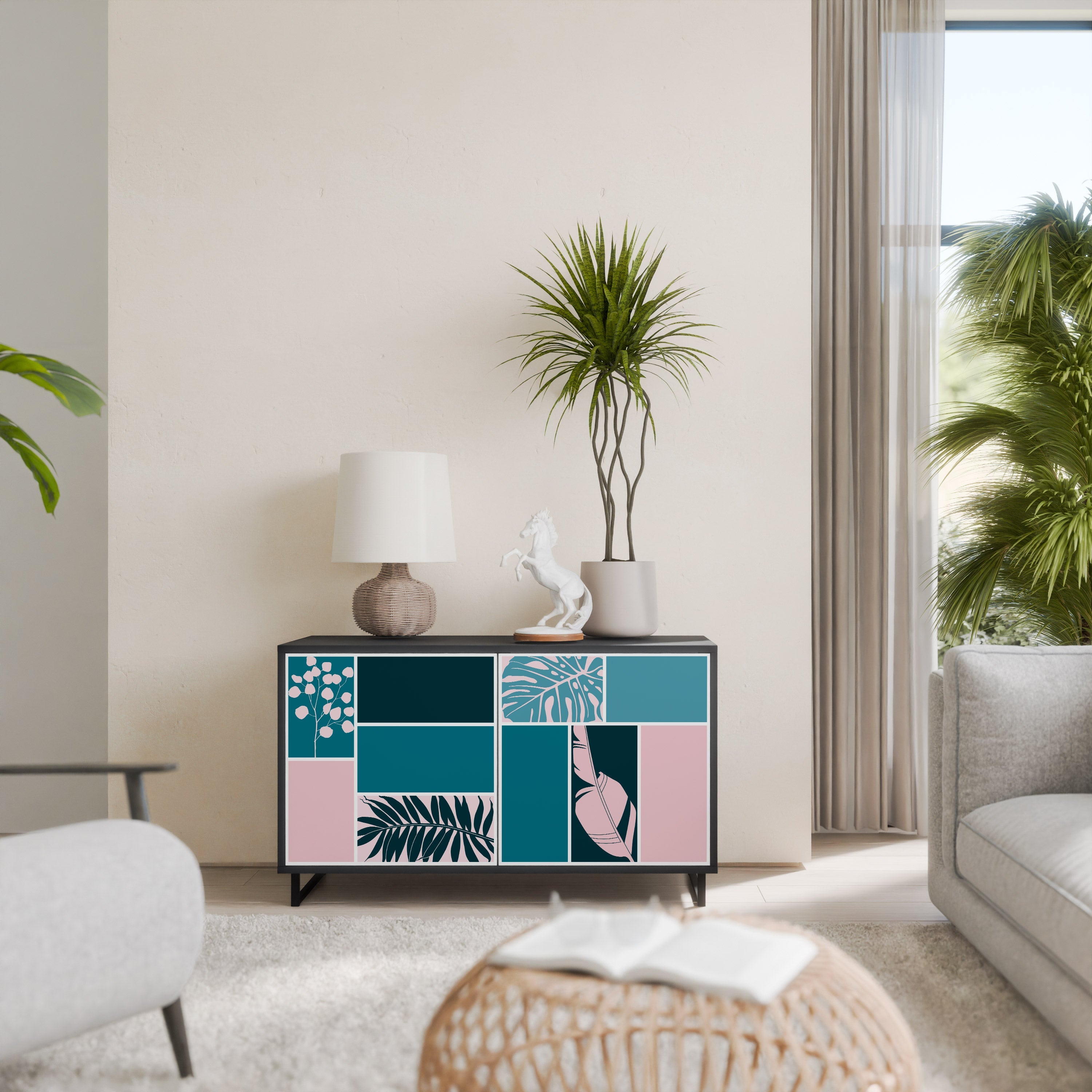 COMBINATION OF SHAPES Aparador de 2 Portas em Acabamento Preto