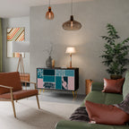 COMBINATION OF SHAPES Aparador de 2 Portas em Acabamento Preto