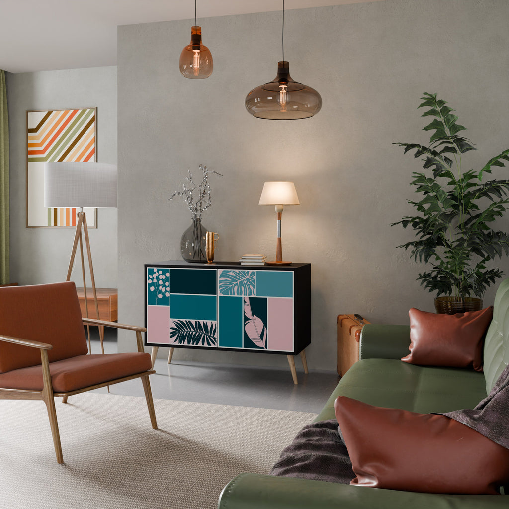 COMBINATION OF SHAPES Aparador de 2 Portas em Acabamento Preto