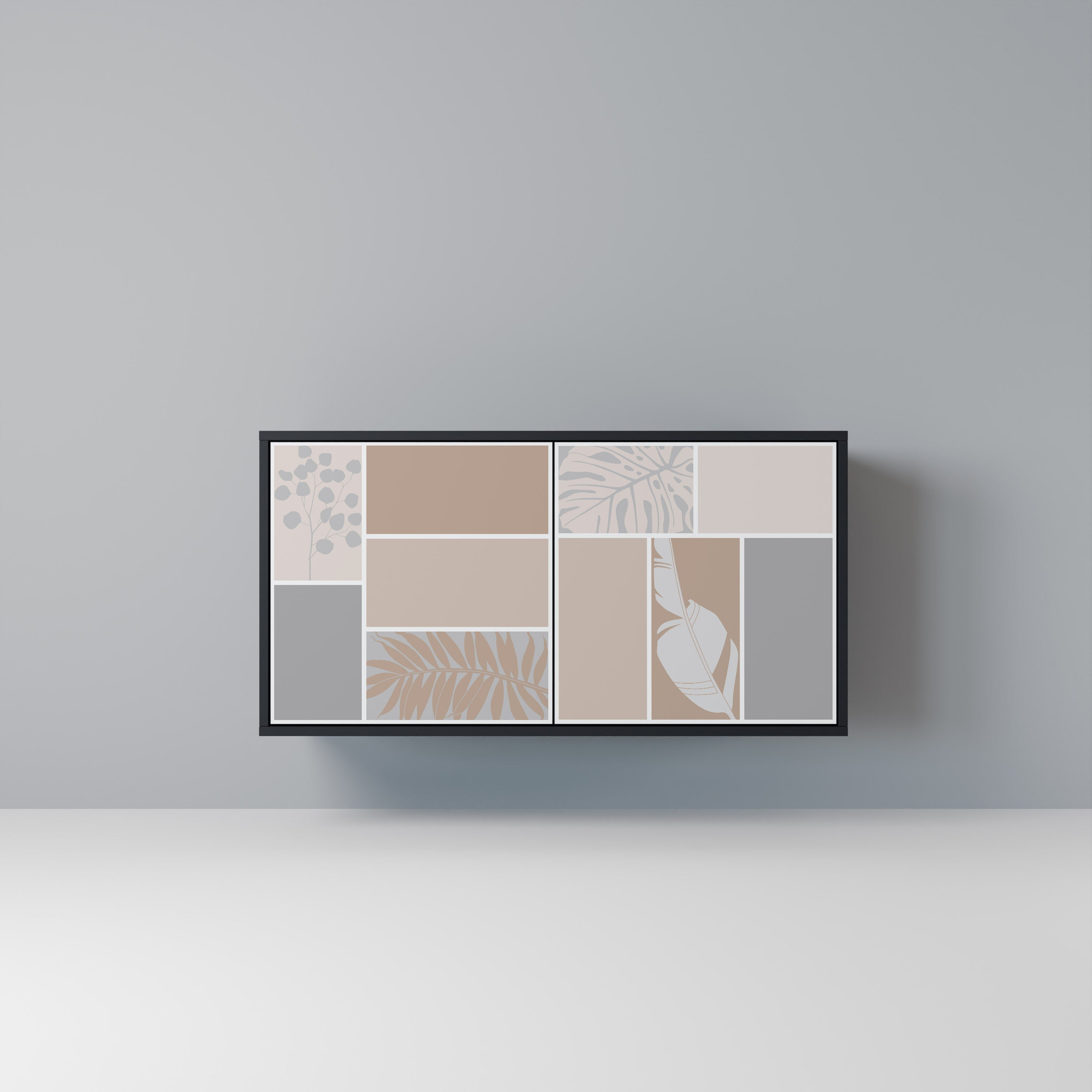 TROPICAL SHAPES Aparador de 2 Portas em Acabamento Preto